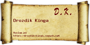 Drozdik Kinga névjegykártya